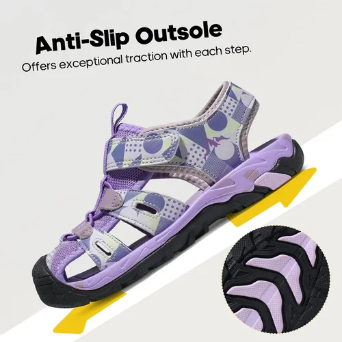 Vista 3 de NORTIV 8 Sandalias de verano para niños y niñas, sandalias de punta cerrada, para senderismo, ligeras, atléticas al aire libre