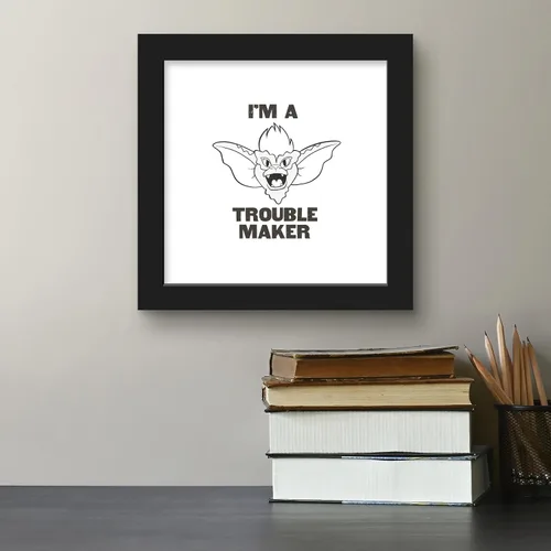 Vista 4 de Trends International Gallery Pops Gremlins - Arte de pared I'm A Trouble Maker, versión enmarcada negra, 12 x 12 pulgadas