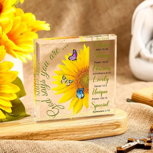 Vista 2 de Regalos cristianos de acrílico para mujer, regalos inspiradores con versículos de la Biblia y oraciones, regalos religiosos con las Sagradas