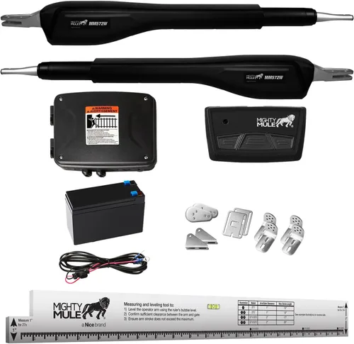 Vista 10 de Mighty Mule Abridor de puerta, listo para solar, abridor automático de puerta para puertas batientes individuales de hasta 850 libras o 18 pies