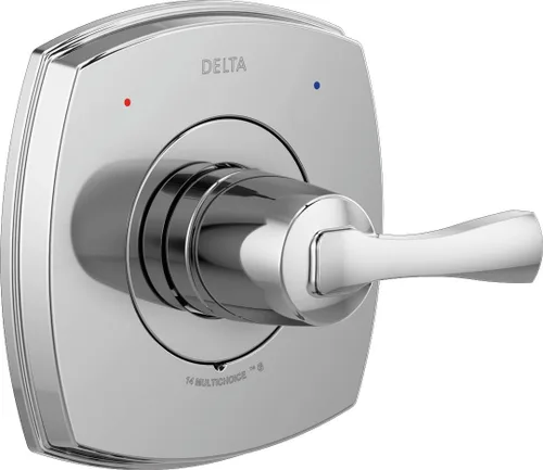 Vista 10 de Delta Faucet Stryke Serie 14 Kit de moldura de válvula de ducha dorada de una sola función, mango de ducha, kit de molduras de ducha Delta, Lumicoat