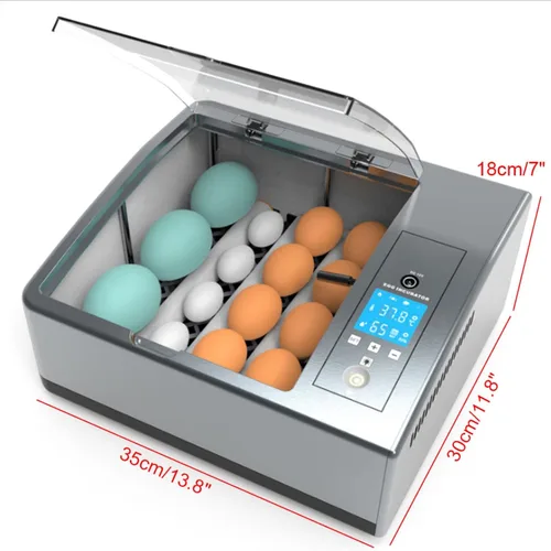 Vista 7 de Incubadora de 16 huevos de gallina, mini incubadora automática de temperatura, incubadora totalmente digital con control automático de temperatura