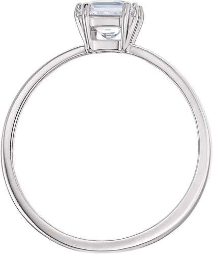 Vista 2 de Swarovski Anillo de compromiso cuadrado Atraer Cz Blanco 8, Circonita