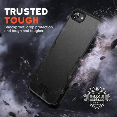 Vista 2 de NTG Funda protectora delgada a prueba de golpes diseñada para iPhone SE 2022/iPhone SE 2020, resistente y ligera, delgada protectora para iPhone