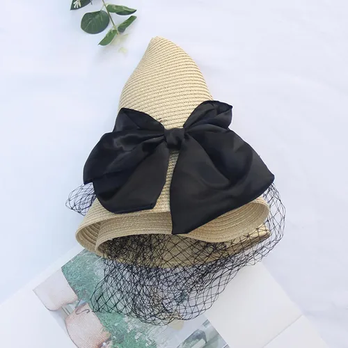 Vista 2 de Beauty-Emily Sombrero de organza para mujer Kentucky Derby Church con velo de plumas, tocado para fiesta de té nupcial