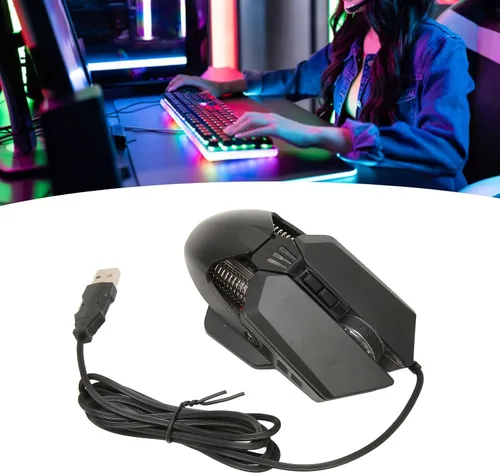Vista 4 de Septpenta Ratón para juegos con cable, número de 7 botones, interfaz USB 1200, 2400, 4800, 7200, cuatro tipos de DPI, iluminación RGB, mouse