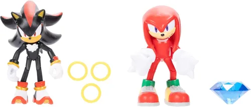 Vista 2 de Sonic, el erizo - Pack de 2 figuras de acción de 4 in de Knuckles y Shadow