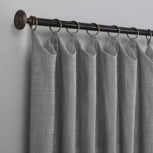 Vista 2 de Scott Living Delton - Panel de cortina semitransparente de 100 % algodón lavado a la piedra, 52 x 84 pulgadas, gris Pecan