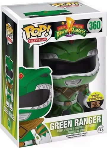 Vista 3 de Funko 2016 NYCC Exclusive Pop! Televisión Power Rangers Metallic Green Ranger #360 Toy Tokyo Edición Limitada