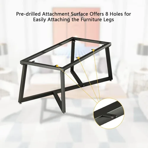 Vista 3 de FUSHIAIPTC Patas de metal para mesa auxiliar, base geométrica resistente de 18 pulgadas para muebles de mesa, patas para mesitas de noche, mesa
