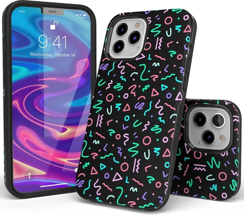 Vista 3 de Casely Funda para iPhone 12 Pro Max Always Vibing Retro Diseño protector audaz Diseño compatible con MagSafe
