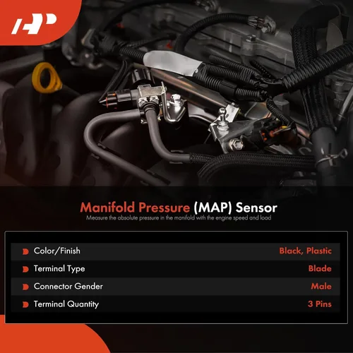 Vista 2 de A-Premium - Sensor de mapa de presión absoluta del colector compatible con Buick y GMC para Buick Regal y Cadillac Escalade y Chevrolet Camaro