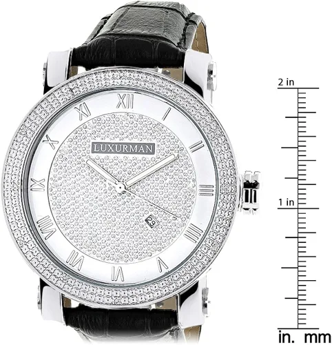 Vista 5 de LUXURMAN Relojes de diamantes para hombre VS Reloj de diamantes .18ct, ACERO, Moderno