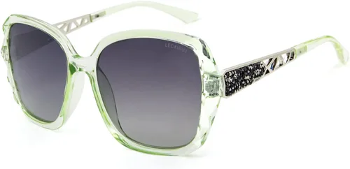 Vista 7 de Gafas de sol de gran tamaño para mujer, polarizadas, protección UV, clásicas, a la moda, para damas, marco negro, lente gris Montura café lente café