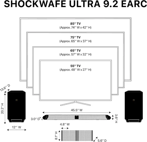 Vista 2 de Nakamichi Shockwafe 9.2.4 Dolby Atmos/DTSX Surround Soundbar