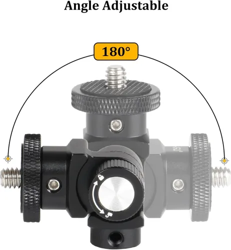 Vista 2 de HSU Adaptador de montaje vertical, aluminio 1/4 "-20 agujero de tornillo Negro