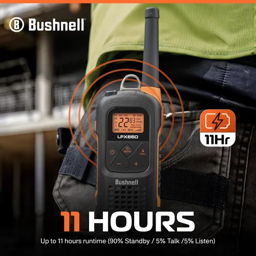 Vista 5 de Bushnell LPX650 Walkie Talkie Radio – Calidad fiable, diseño flotante resistente, 2 W de potencia para 42 millas de alcance, radios bidireccionales