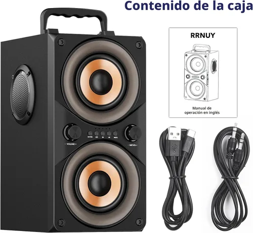 Vista 9 de Altavoz Bluetooth de 100 W, portátil, grande, potente, graves profundos, sonido fuerte, inalámbrico Boombox con subwoofer TWS luces LED DSP grandes