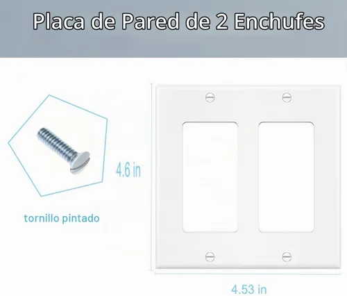 Vista 2 de Placa de pared para interruptor de 2 segmentos, doble decorador, placa frontal eléctrica para interruptor de luz, receptáculo, atenuadores, salida