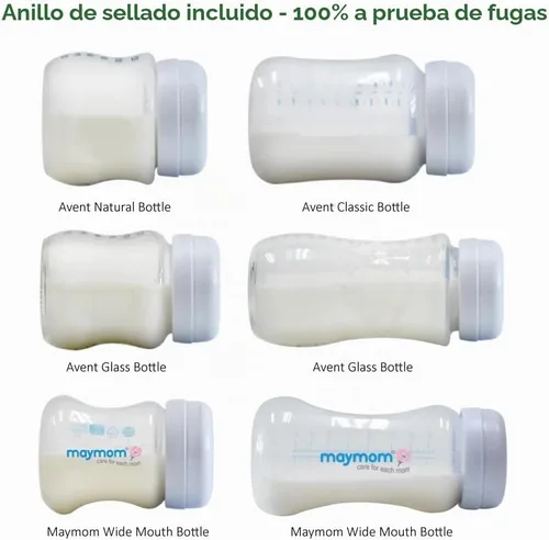 Vista 9 de Maymom Tapas de botella de viaje compatibles con botella de Avent; tapa de repuesto Avent Natural botella anillo de tornillo y disco de sellado Azul