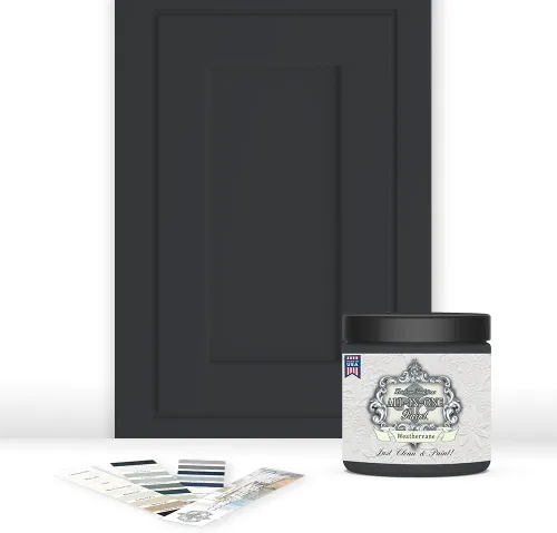 Vista 19 de Pintura TODO EN UNO, Abbey (gris cálido), Muestra de 8oz - Pintura duradera para gabinetes y muebles. Imprimación y capa superior incorporadas,