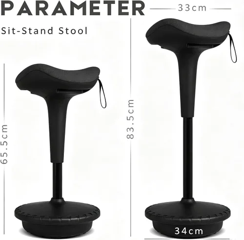 Vista 3 de IWMH Taburetes ergonómicos tambaleantes, taburete de escritorio de pie
