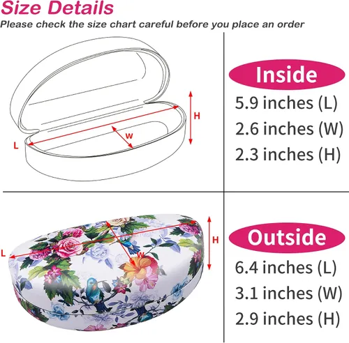 Vista 2 de Estuche rígido para gafas de sol, varios patrones de cuero para gafas de sol,Gafas con paño de limpieza