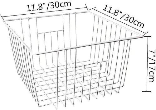 Vista 8 de iPEGTOP Paquete de 2 estantes grandes (15.7 x 9.4 pulgadas) para armario de congelador y cestas profundas para congelador para refrigerador.