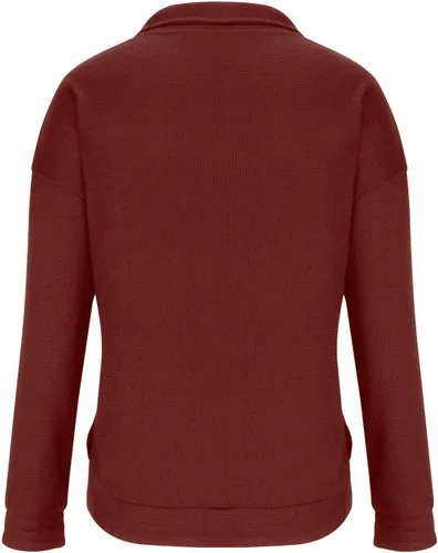 Vista 5 de SHENGXINY Womens V Neck 12 Zipper Sweatshirts Loose Long Sleeve Fall Pullover Tops 2023 Basic Plain Shirts Fashion Blouse