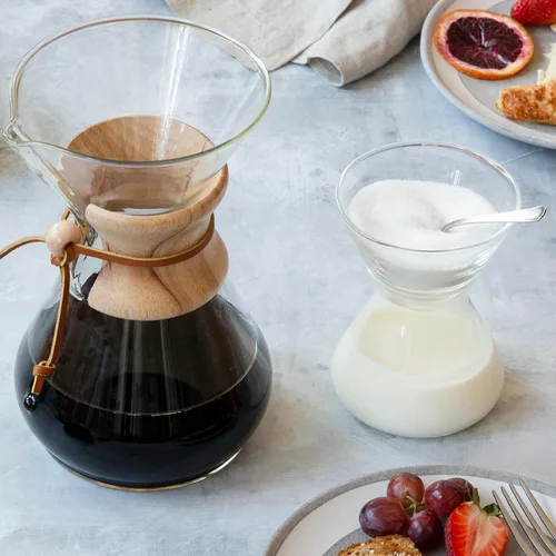 Vista 3 de CHEMEX - Juego de crema y azúcar de vidrio soplado a mano