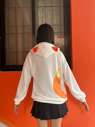 Vista 3 de CRB Moda Cosplay Anime Fox Emo Niñas Suéter con Capucha Orejas Traje Emo Chaqueta T Shirt Top Shirt