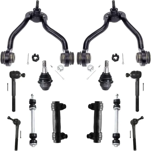 Vista 60 de Detroit Axle – 12 brazos de control superiores e inferiores delanteros con rótulas, barras de unión exteriores e interiores con topes, barras