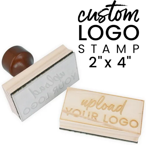 Vista 9 de ExcelMark Sello de logotipo personalizado, sello de goma de madera personalizado, carga tu propia imagen (1 x 1 pulgadas)