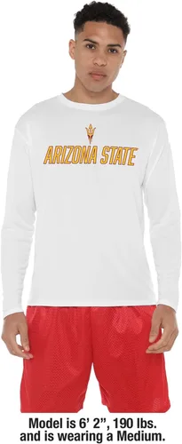Vista 3 de Official NCAA Collegiate Men's Sport Active Long Sleeve Shirt Italic Name Collection Universidad Estatal de Arizona/W/Nombre Italico/Ls