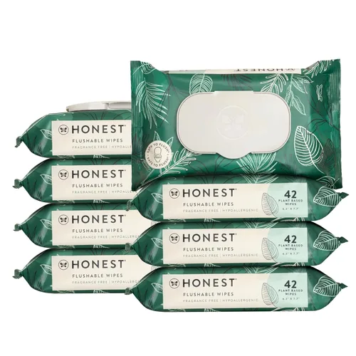 Vista 14 de The Honest Company Toallitas hipoalergénicas desechables para pieles sensibles, hojas tropicales, 42 unidades (paquete de 16)