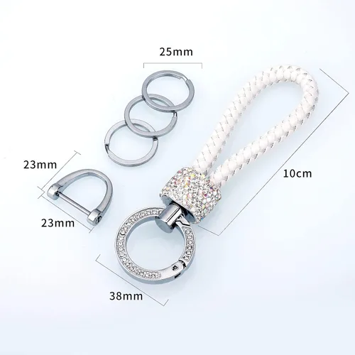 Vista 5 de Bling Bling Bling - Llavero de cristal de lujo para señoras y mujeres, llavero con correa