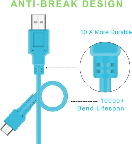 Vista 3 de HEATFUN Cargador USB C para Nintendo Switch, cable de carga rápida para Nintendo Switch, MacBook, Pixel C, LG Nexus 5X G5, Nexus 6PP9 Plus, One Plus