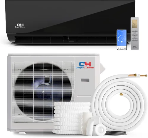 Vista 9 de Cooper & Hunter, Serie Olivia Edición Medianoche, 9.000 BTU, 230 V, 24 SEER, Mini Split de aire acondicionado/calentador sin ductos con kit
