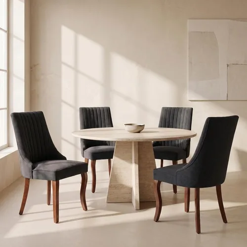 Vista 13 de Sillas de Comedor - Juego de 2 sillas de comedor modernas de mediados de siglo, tapizadas de tela con respaldo alto, sillas de cocina y comedor