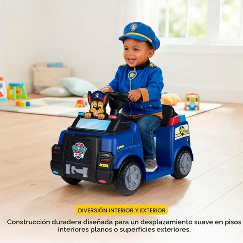 Vista 4 de Paw Patrol Chase - Coche infantil de 6 V con batería recargable