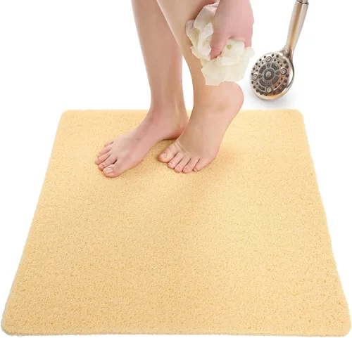 Vista 103 de Enkosi Alfombra de ducha antideslizante Loofah para suelos de ducha, bañera, baños, zonas húmedas, alfombrilla de baño acolchada con agujeros