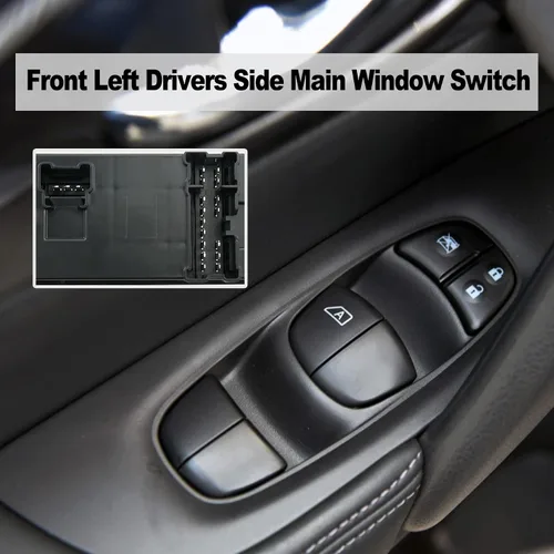 Vista 3 de Interruptor de control de elevalunas eléctrico para Nissan Pathfinder, Altima Leaf Juke Frontier Tiida Rogue Sentra 2013-2019, 25401-3TA5A