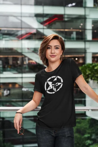 Vista 5 de Camiseta Skull Star para hombre Mujer Uso casual, aspecto premium