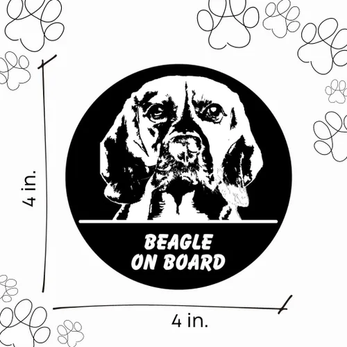 Vista 3 de Pegatinas de coche Beagle Dogs on Board