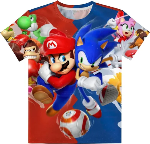 Vista 3 de Camisas para niños y niñas, pantalones cortos de anime, traje de fiesta de dibujos animados para jóvenes de 6 a 16 años