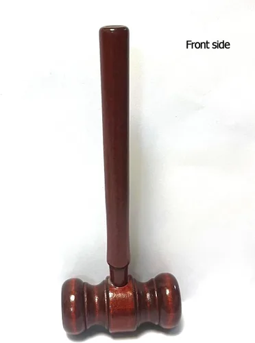 Vista 3 de Aliotech Accesorio de disfraz de martillo de madera para sala de tribunales, accesorios de disfraz de justicia, accesorios para venta de subastas
