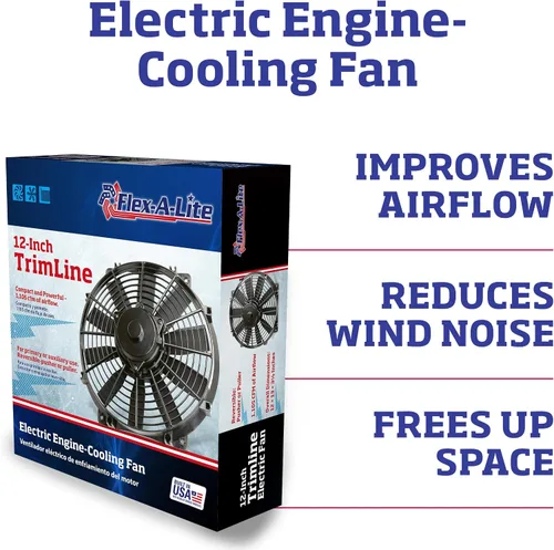 Vista 3 de Flex-a-lite 112 ventilador eléctrico Trimline de 12 pulgadas (reversible)