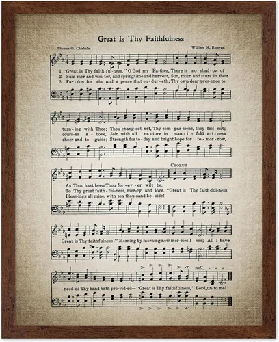 Vista 13 de Poster Master Póster de partitura de música vintage, impresión de himno retro, regalo para músico, amigo, "How Great Thou Art, himno, verso