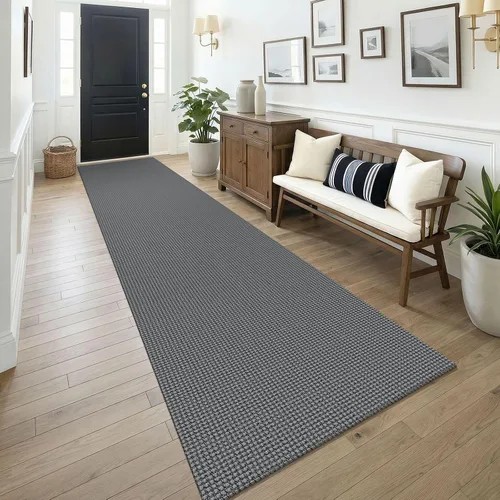 Vista 10 de KOZYFLY - Tapete para puerta de interior, lavable, pequeña, antideslizante, con respaldo de goma, felpudo de algodón para el hogar, color negro