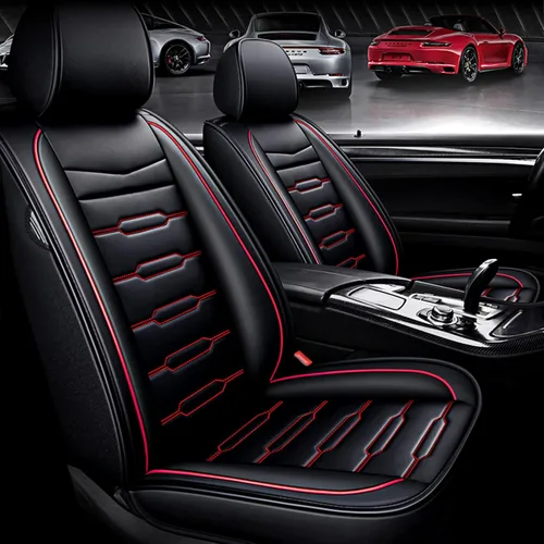 Vista 9 de AOMSAZTO Funda de asiento de automóvil para Toyota Tacoma 2016-2023, juego completo de 5 asientos, cojín de cuero para asiento de automóvil